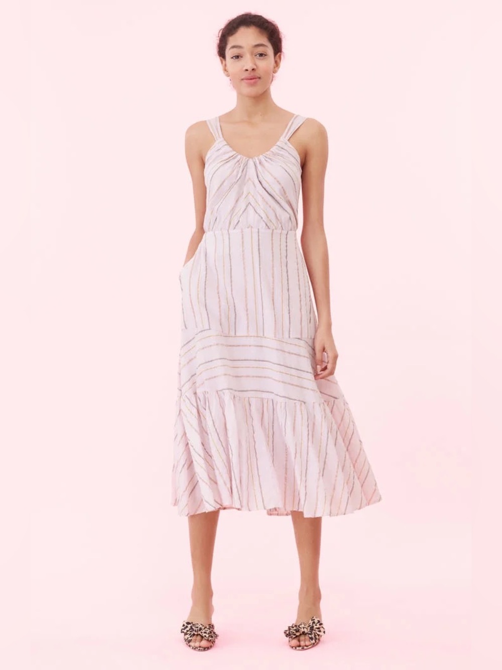 REBECCA TAYLOR La Vie Lurex Stripe Dress
